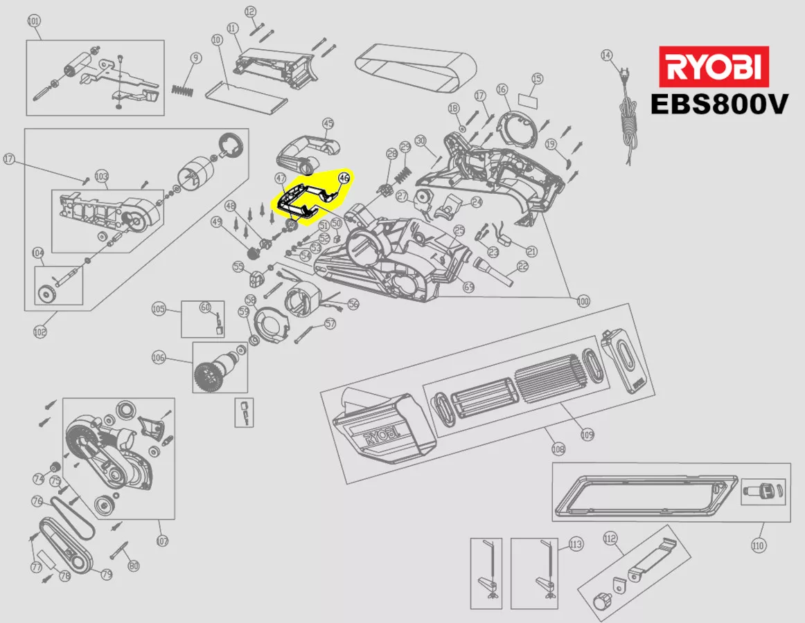 poignée réf. 5131030595 Ryobi